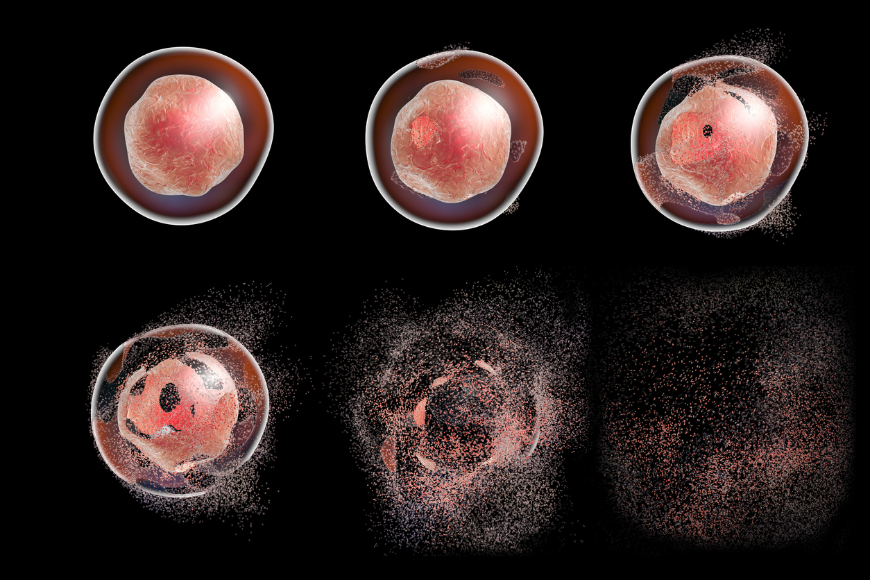 3D illustration of cell destruction